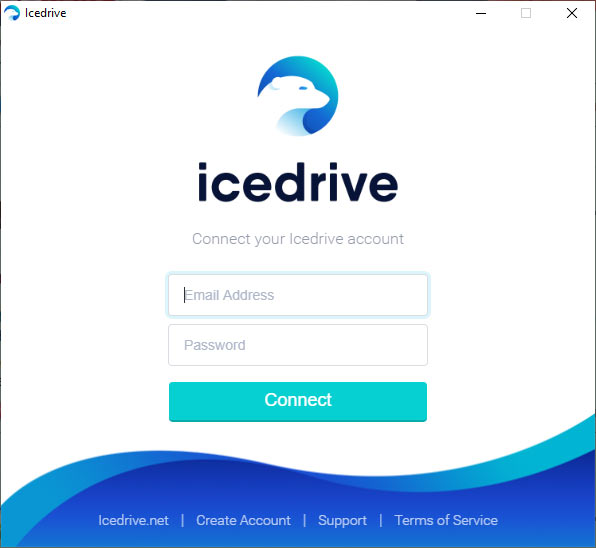 IceDrive login page