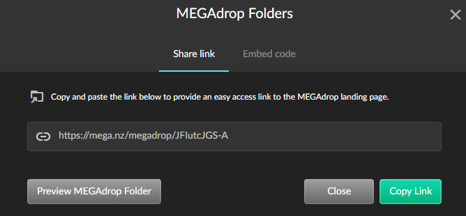mega cloud megadrop shareable link