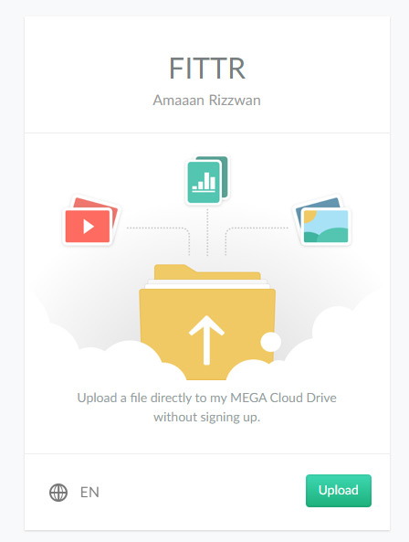 mega cloud megadrop upload menu