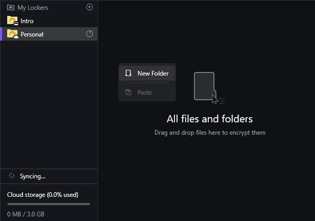 nordlocker new folder context menu