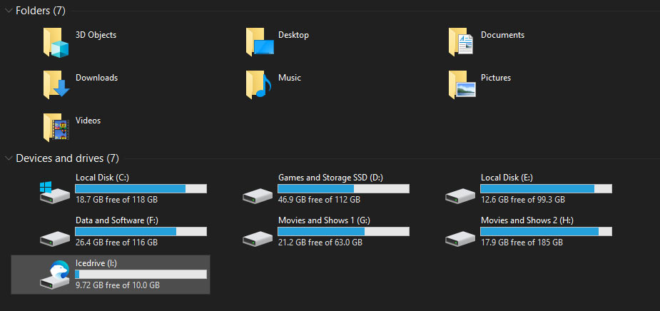 IceDrive virtual drive