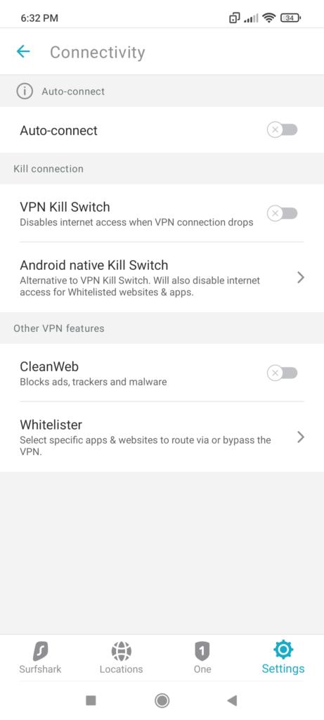 surfshark android connectivity