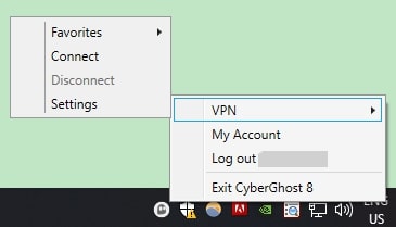 classic taskbar button cyberghost vpn