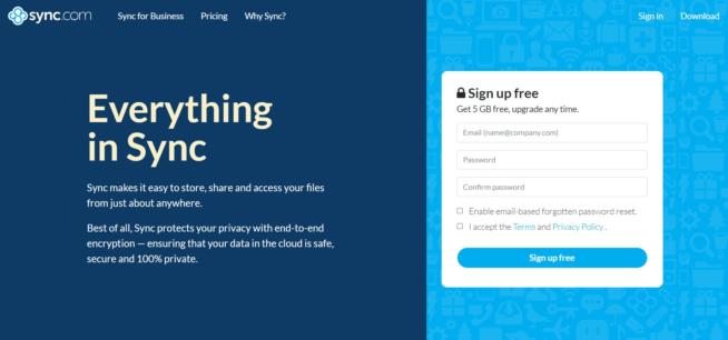 Sync.com dropbox alternative