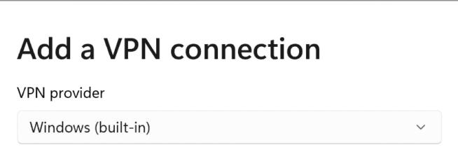 Windows 10 VPN Provider