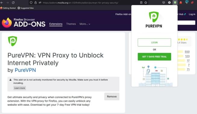PureVPN Firefox