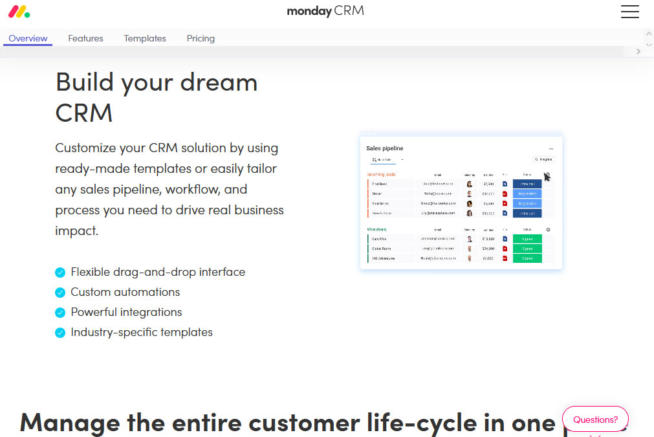 Monday.com CRM for Sales Automation