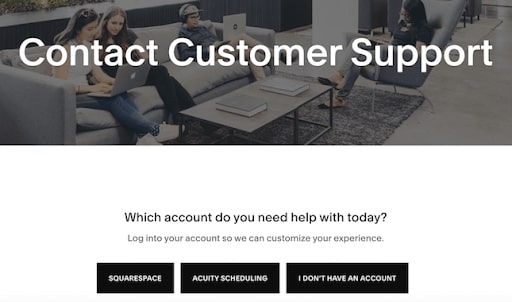 Squarespace support page