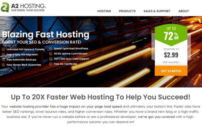 A2 Hosting Web Hosting for Small Business