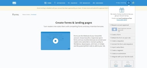 ConvertKit Dashboard