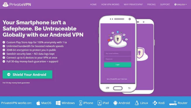 PrivateVPN Android VPN