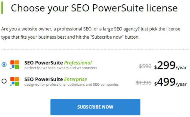SEO PowerSuite Pricing