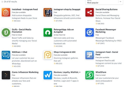 Shopify social media integrations
