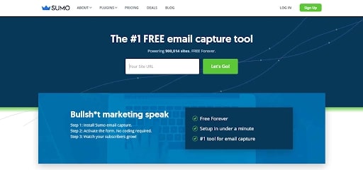 Sumo landing page creations lead generation software