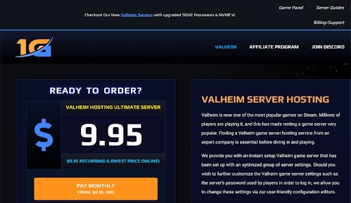 1GServerhost Valheim Server Hosting