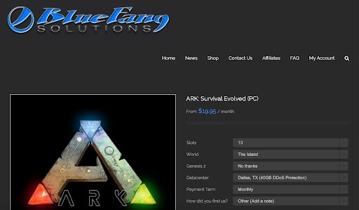 BlueFang Ark Server Hosting