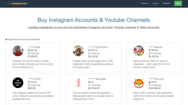 Fameswap YouTube Channels