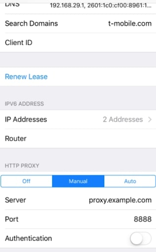 Manual proxy code