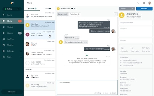 Zendesk live chat features
