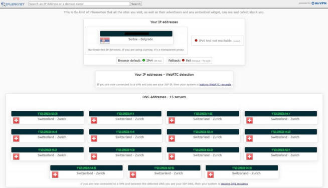 VPN Unlimited DNS IP Leak Test