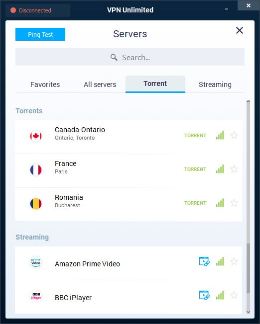 VPN Unlimited P2P Servers