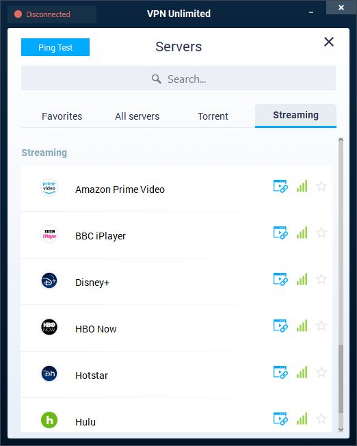 VPN Unlimited Streaming Servers