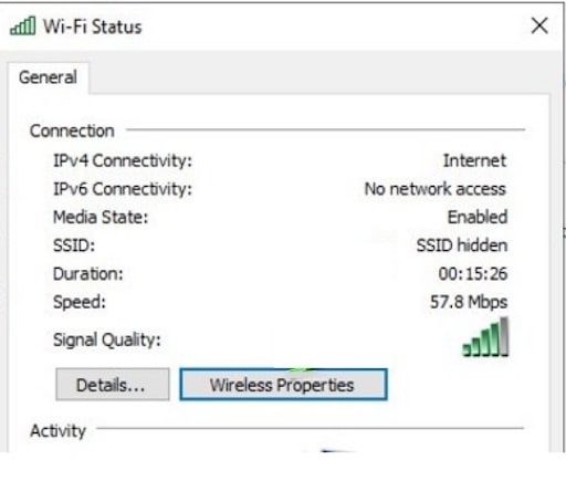 windows 10 Wi-fi status