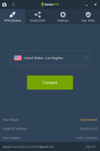 VPN Service - CactusVPN Desktop app