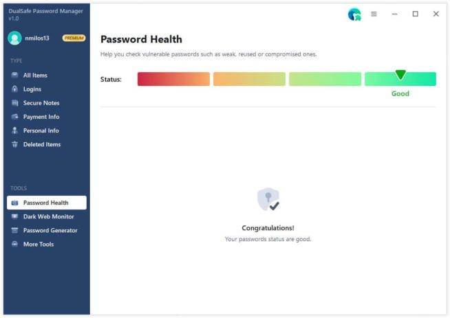 DualSafe Password Health