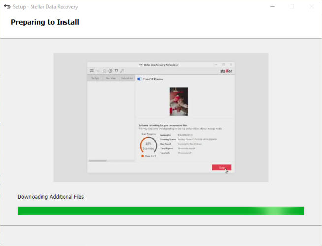 stellar data recovery setup