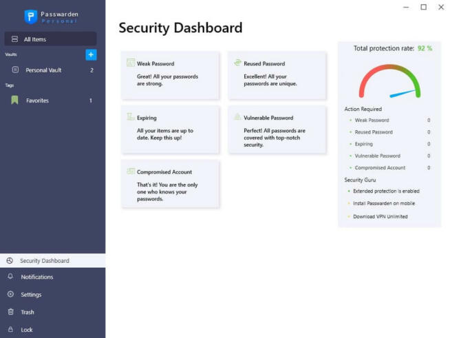 Passwarden Security Dashboard