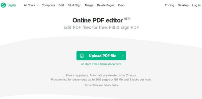 Sejda PDF Editor