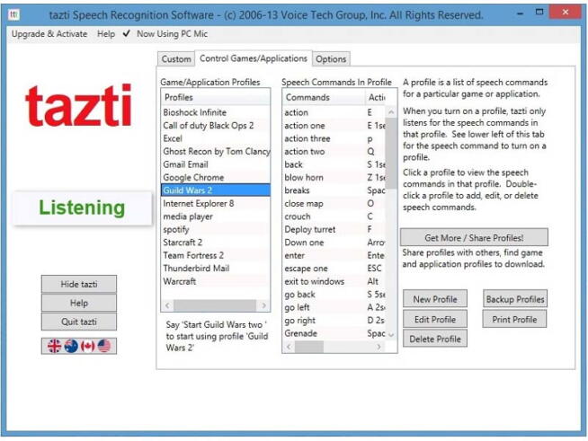 tazti Voice Recognition Software