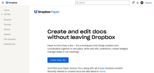 Dropbox Paper