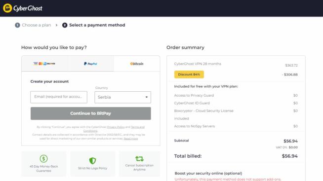 CyberGhost Bitcoin