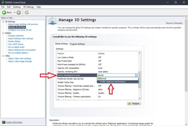 Nvidia 3D Settings 2