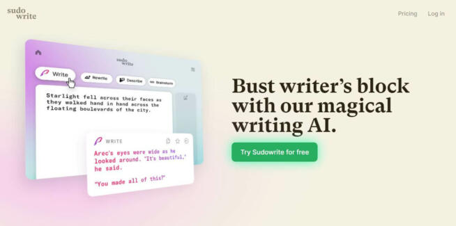 Sudowrite AI writing software