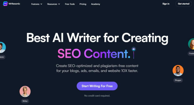 Writesonic AI writing software