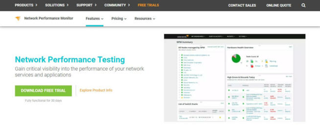 Network Performance Testing by Solarwinds Network Testing Tool
