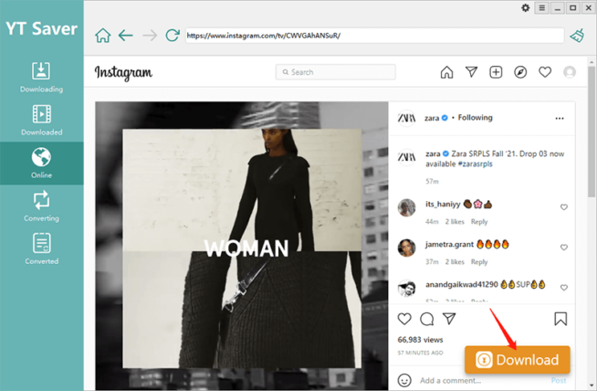 YT Saver Instagram Reel Downloading