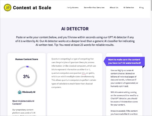 Content at Scale AI Detector