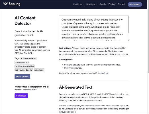 Sapling AI Content Detector