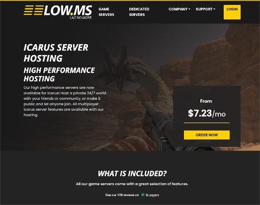 Low dot ms Icarus Server Provider