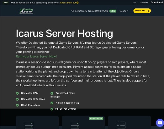 XGamingServer Icarus Server Provider