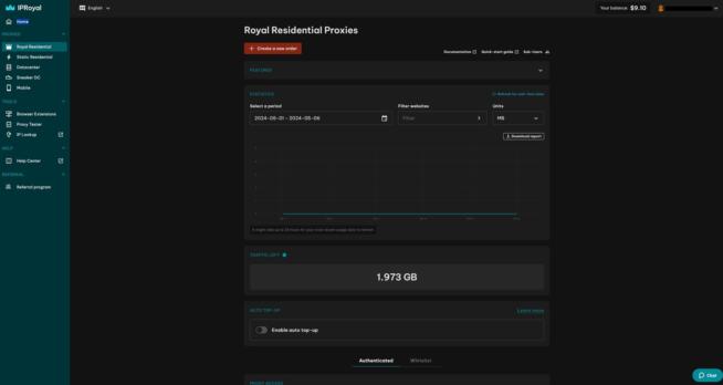 IPRoyal Interface