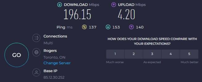 PrivadoVPN Canada Speed