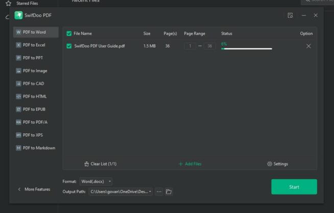 Swiftdoo PDF Conversion