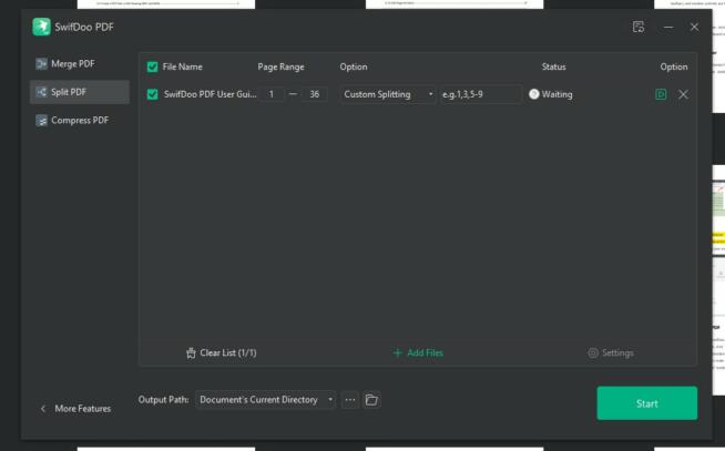 Swiftdoo PDF Split Page