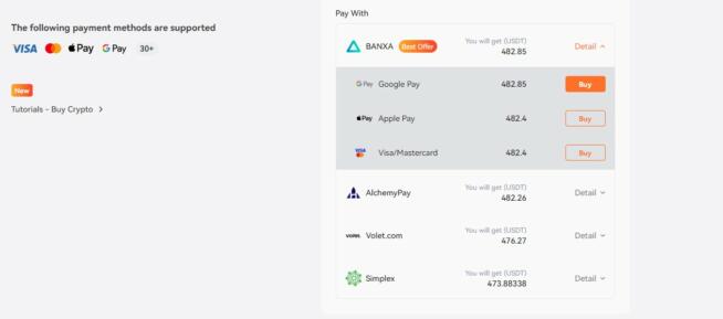 Pionex Payment Methods