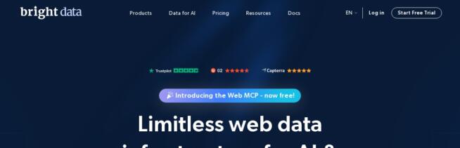 Bright Data residential proxies homepage screenshot